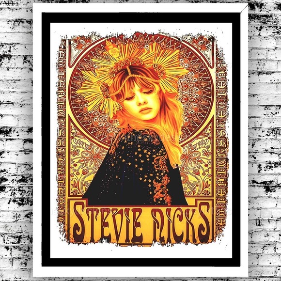 Stevie Nicks Art Nouveau Rock Music Vintage Style Art Print - Picture 1 of 5